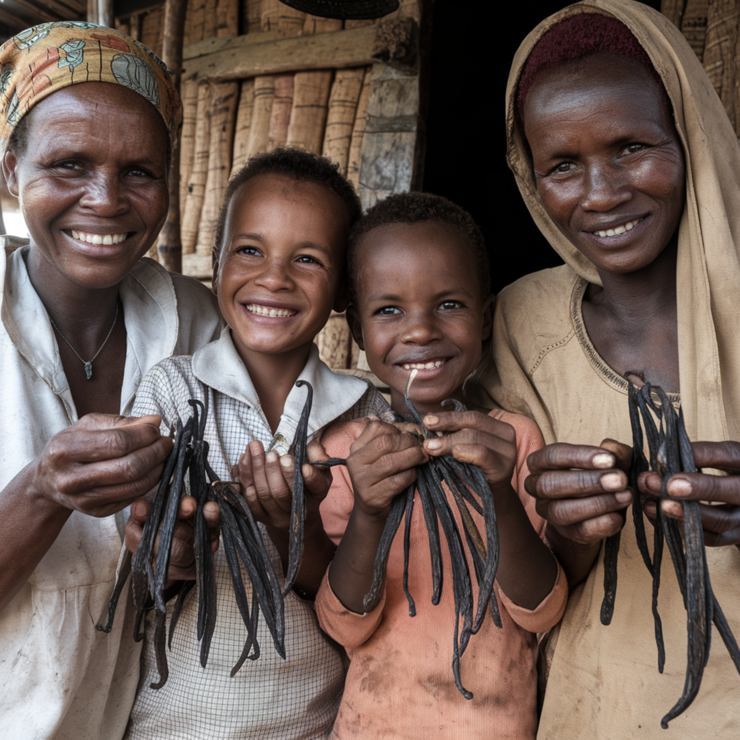 ludzie trzymajacy laski wanilii